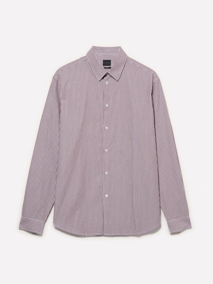 Pink yarn dyed shirt - men's regular fit shirts - Pink | Sisley image number 5